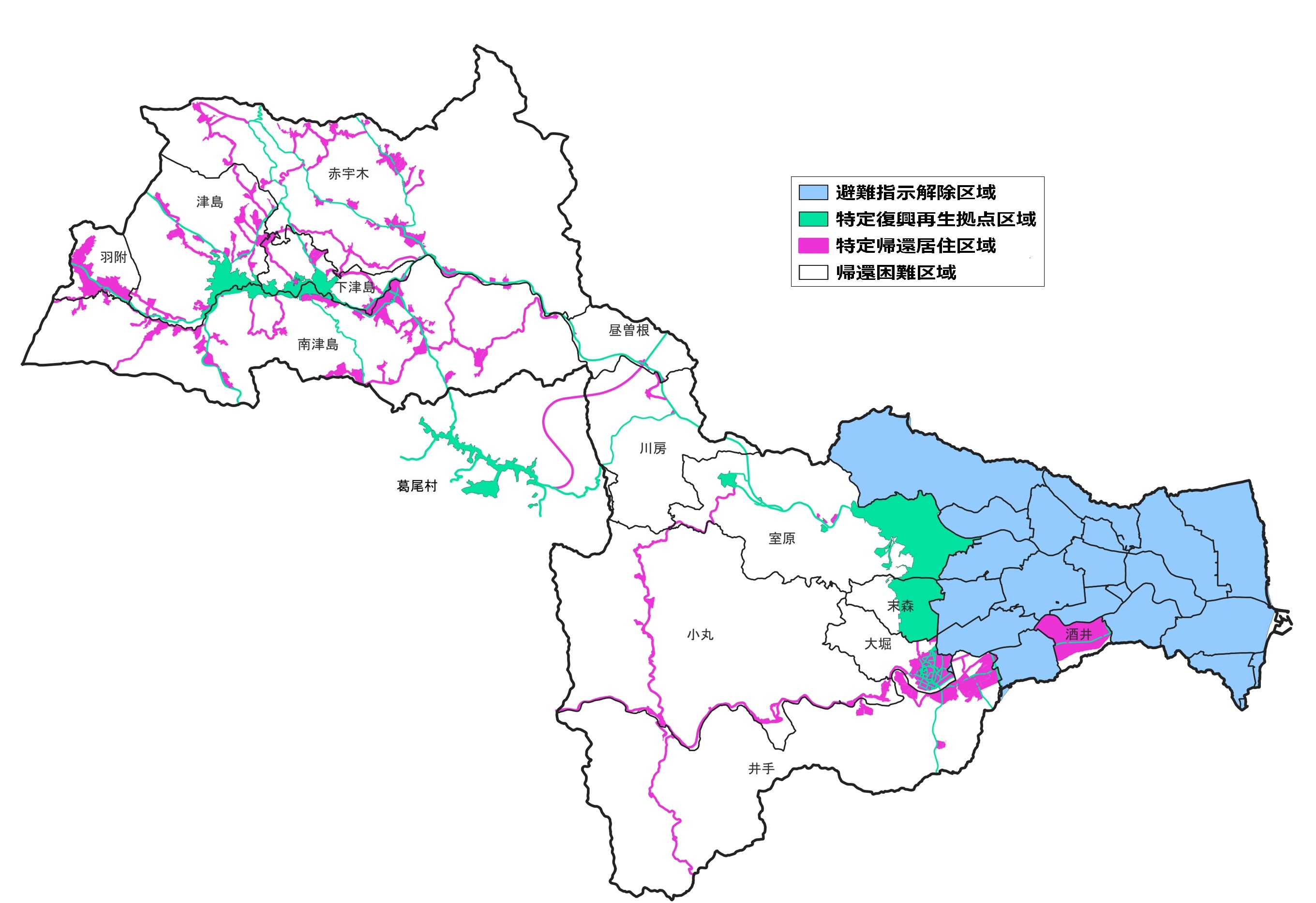 特定帰還居住区域改定図