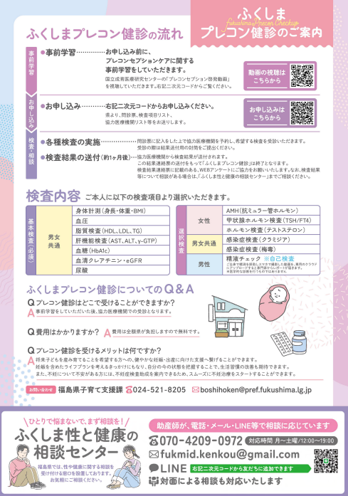 ふくしまプレコン健診のご案内(裏面)