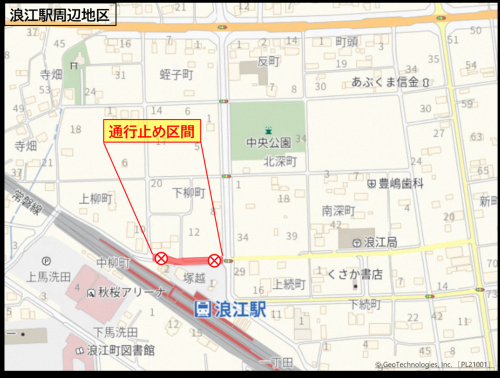 通行止めの位置図