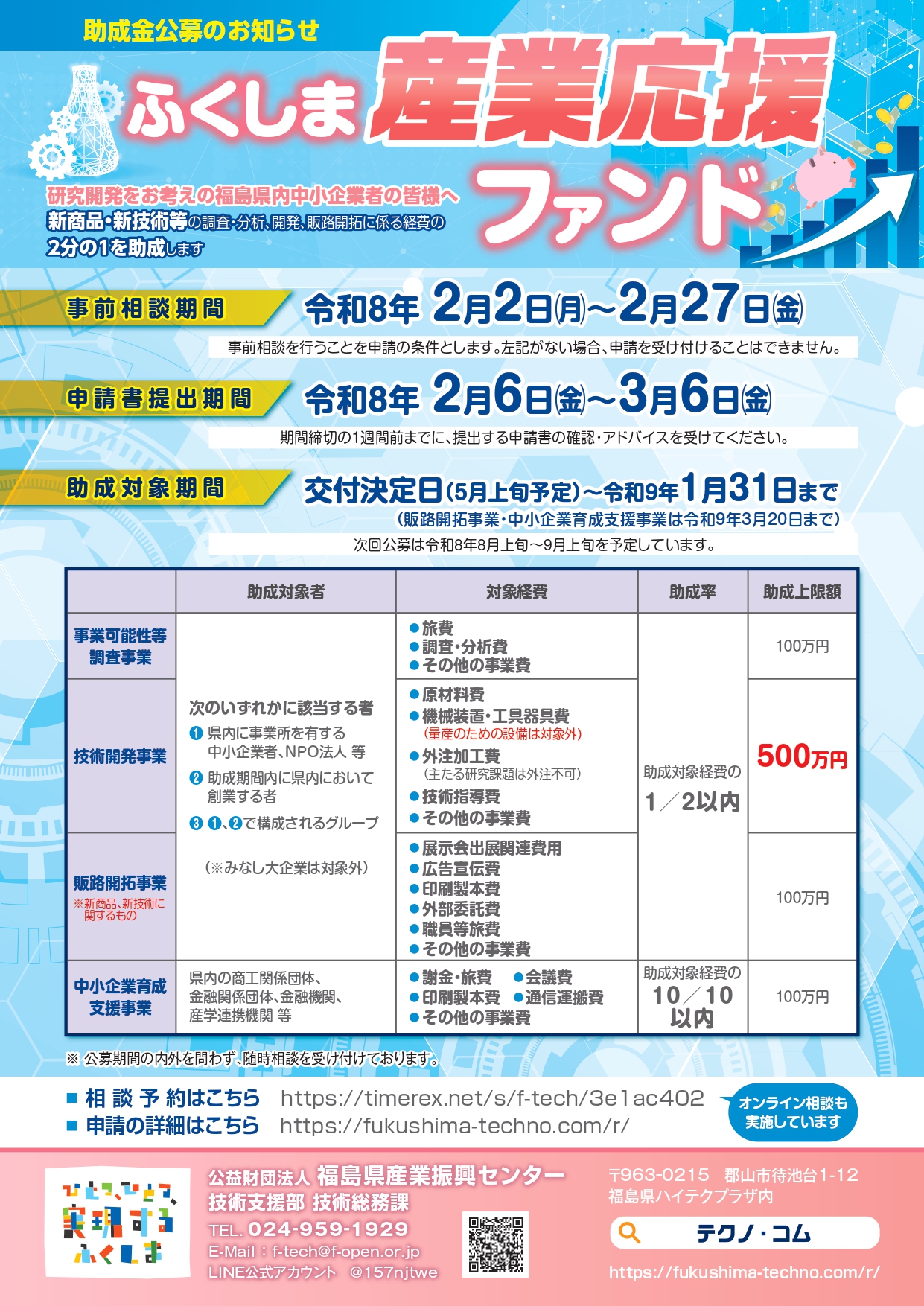 R8ふくしま産業応援ファンドチラシ表